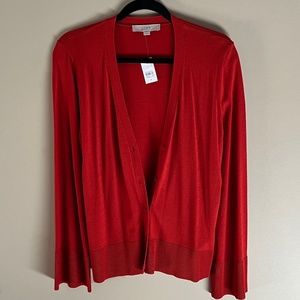 Loft Red Cardigan Sweater
